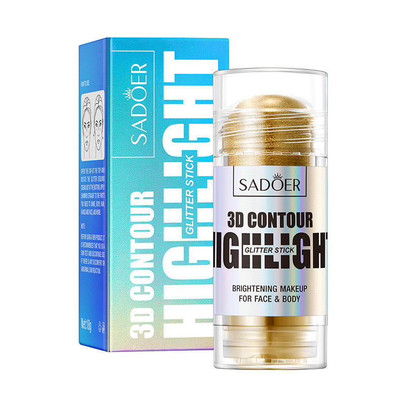 3D contour bright color highlight stick, beauty repair makeup highlight stick