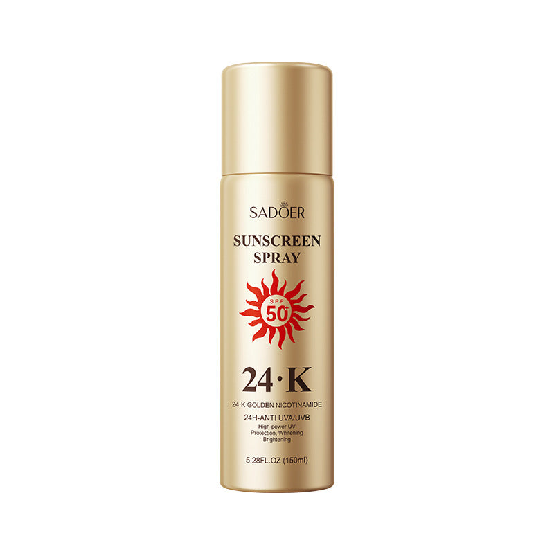 24K Gold Sunscreen Spray, UV Protection and Sweat Protection Outdoor Sunscreen.