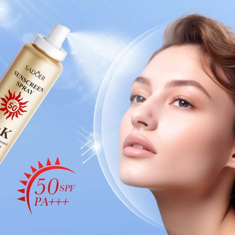 24K Gold Sunscreen Spray, UV Protection and Sweat Protection Outdoor Sunscreen.