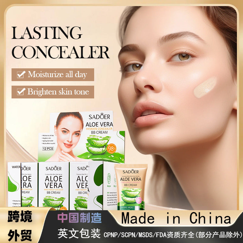 Aloe Vera Makeup Concealer BB Cream, Repair Light Brightening BB Cream