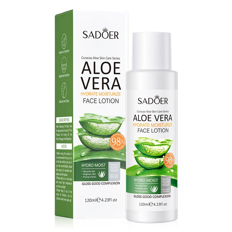 Aloe Vera Refreshing Cleanser, Moisturizing and Moisturizing Toner, Lotion, Serum