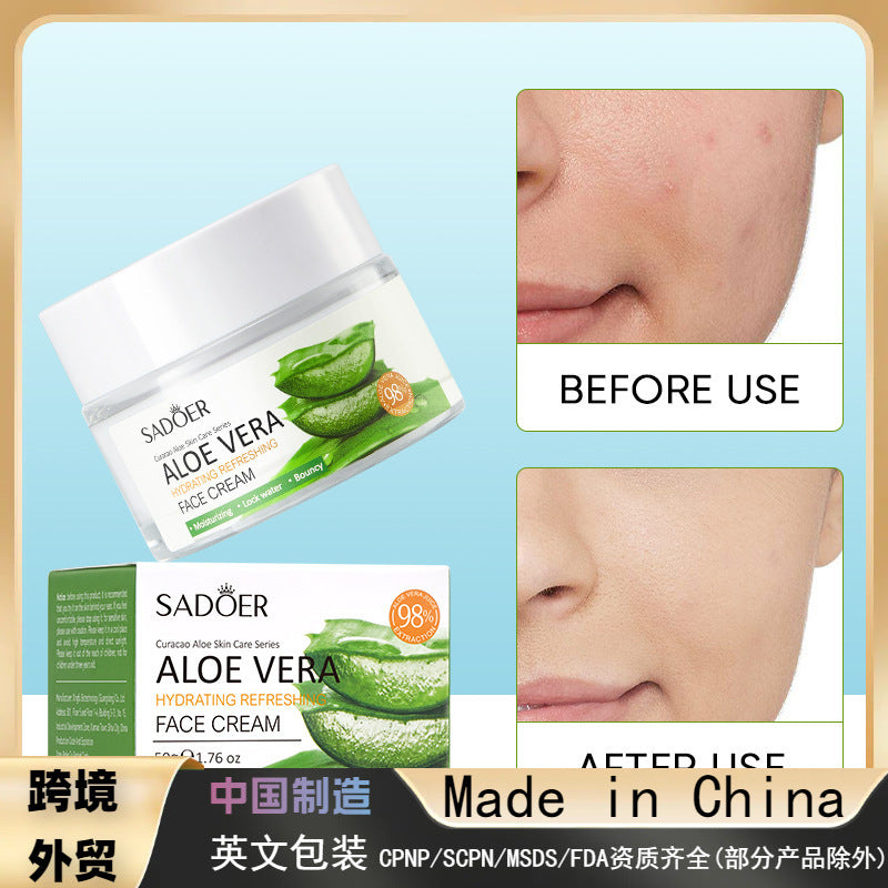 Aloe Vera Hydrating Refreshing Cream Moisturizing Moisturizing Skin Improving Dry Skin Serum Cream