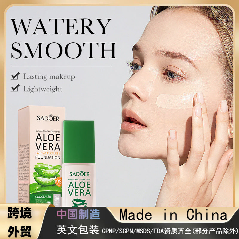 Aloe Vera Makeup Flawless Foundation Natural Concealer Long-lasting No Makeup Refreshing Oil Control