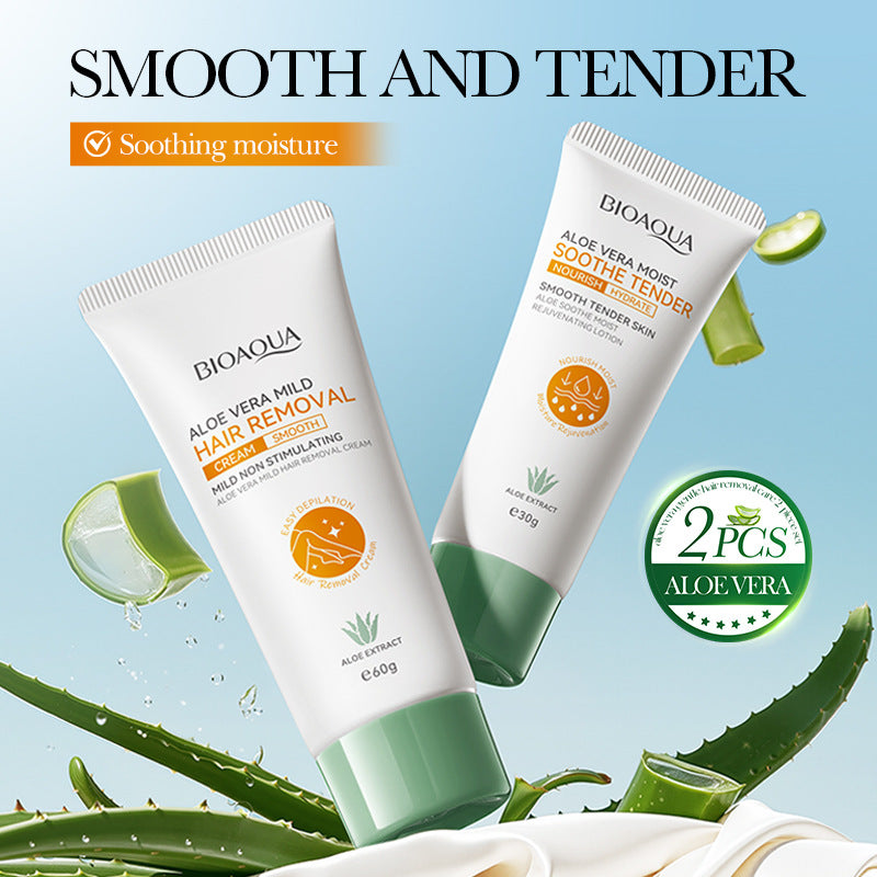 Aloe Vera Gentle Hair Removal Care 2-piece Set, Underarm Hair Removal Cream