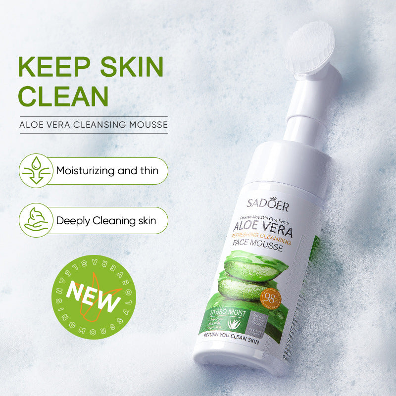 Aloe Vera Refreshing Cleansing Mousse, Deep Cleansing Dirt Not Tight Facial Cleanser
