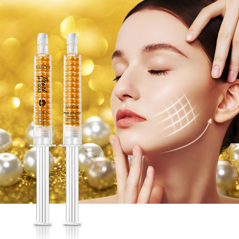 24K Gold Pearl Collagen Whitening Moisturizing Water Light Serum, Skin Rejuvenation Serum