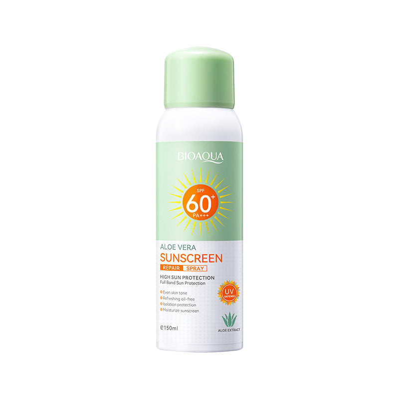 Aloe Vera Sunscreen Repair Spray, Sunscreen Isolation Refreshing 3-in-1 Sunscreen