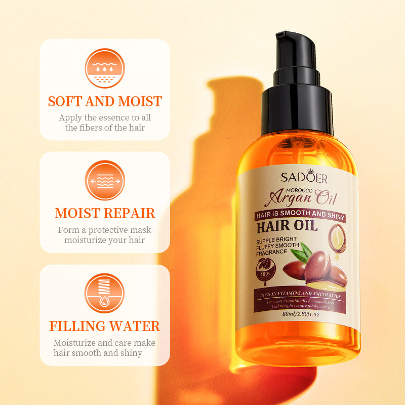 Argan Oil Hair Care Essential Oil Dyed, Curled, Dry Hair Care Essential Oil