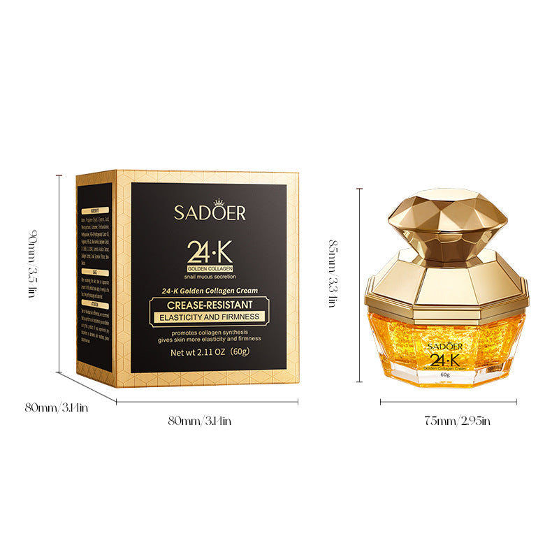 24K Gold Collagen Cream, Moisturizing, Moisturizing and Hydrating Cream