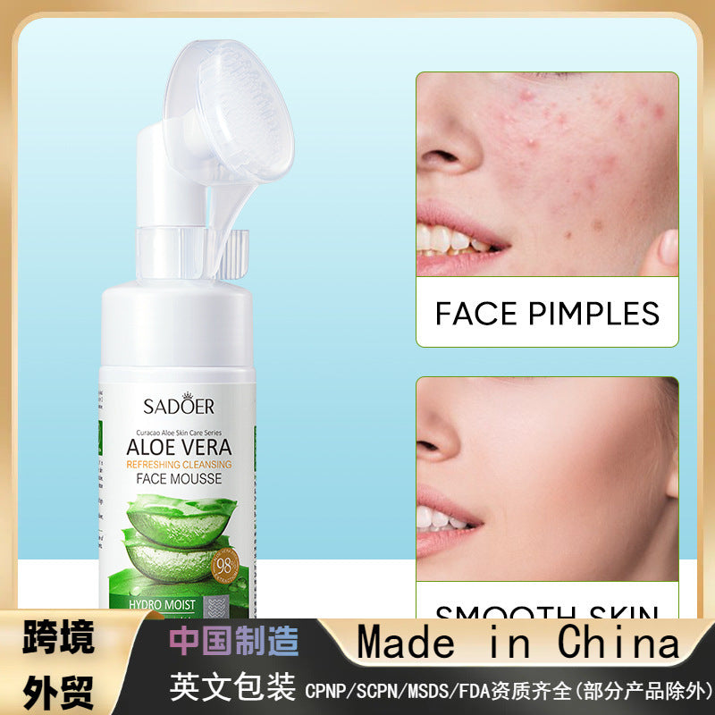 Aloe Vera Refreshing Cleansing Mousse, Deep Cleansing Dirt Not Tight Facial Cleanser