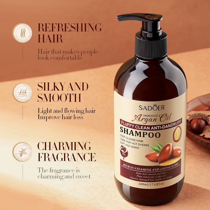 Argan Oil Fluffy Cleansing Anti-Dandruff Shampoo Refreshing Softening Shampoo