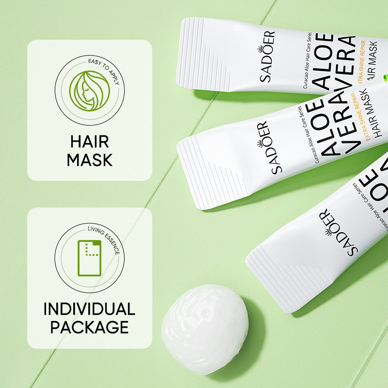 Aloe Vera Super Bright Repair Hair Mask Sheet Decoration Nourishing Softness Smooth Lazy Wash