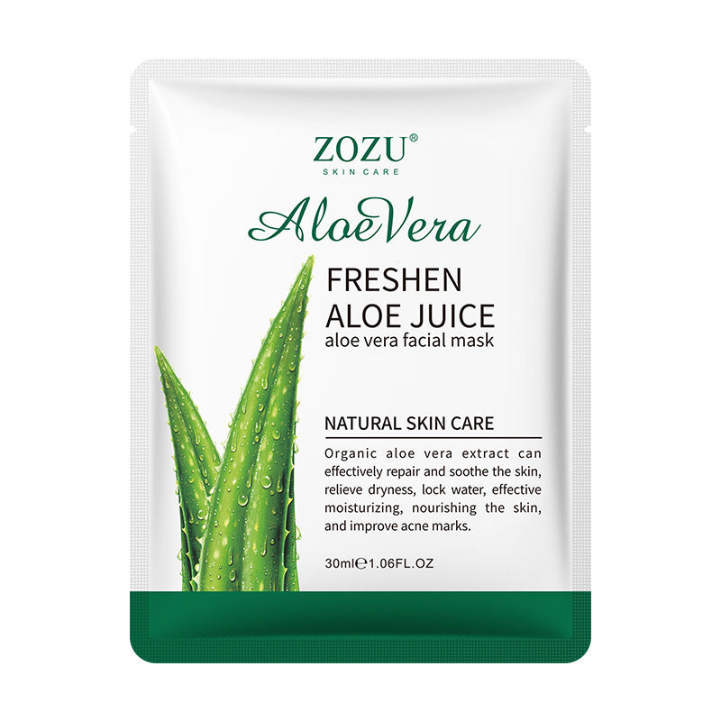 All English ZOZU Aloe Facial mask Hydrating Moisturizing Moisturizing Facial Mask