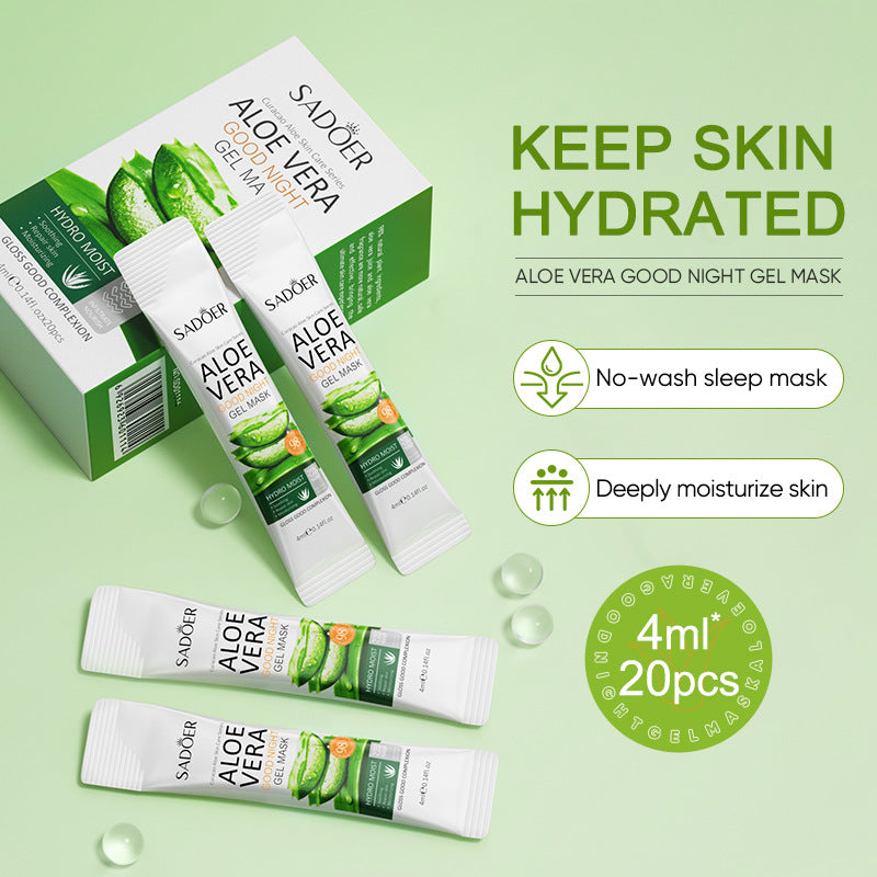 Aloe Vera Good Night Frozen Film, Moisturizing Oil Control and Moisturizing Sleep Mask, Refreshing and Hydrating Face