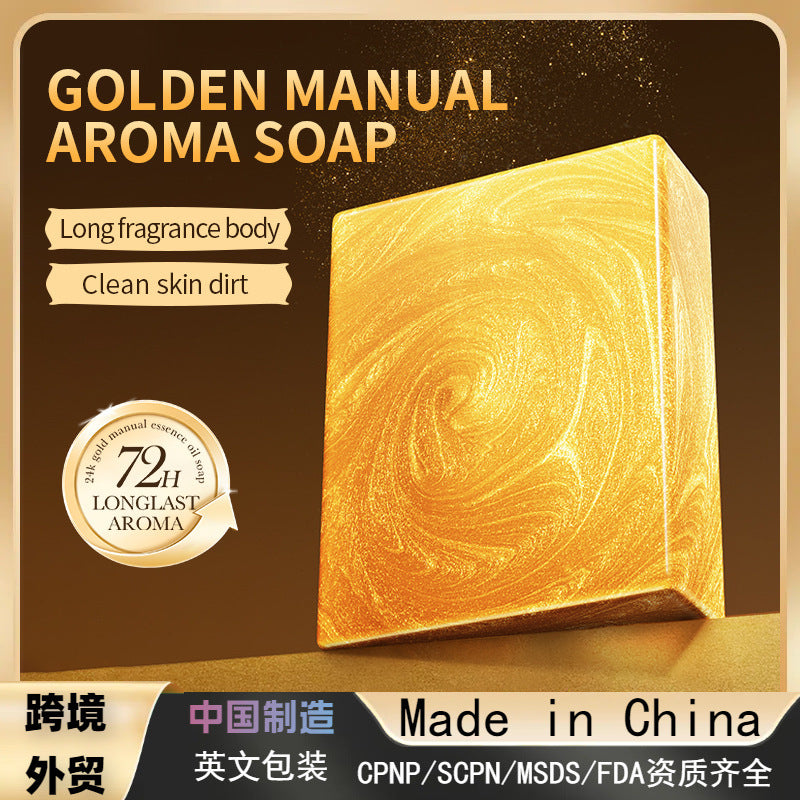 24K gold handmade essential oil soap, universal handmade soap for cleaning the body
