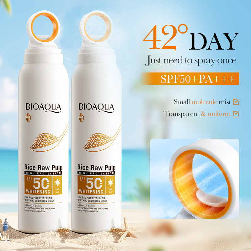 All English Rice Paste Whitening Sunscreen Spray SPF50 + UV Protection Sunscreen