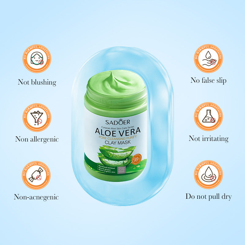 Aloe Vera Pore Clear Mud Mask, Cleansing Facial Gel Mud Mask