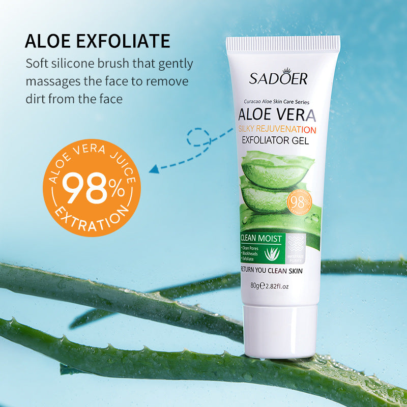 Aloe Vera Silky Rejuvenating Exfoliating Gel Hydrating and Brightening Skin Removal Scrub