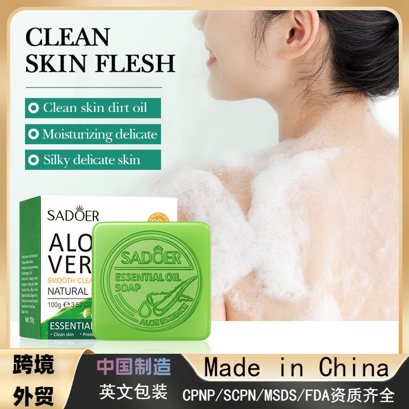 Aloe Smooth Cleansing Natural Soap Handmade Cleansing Soap Cleansing Pore Essential Oil Soap Soap