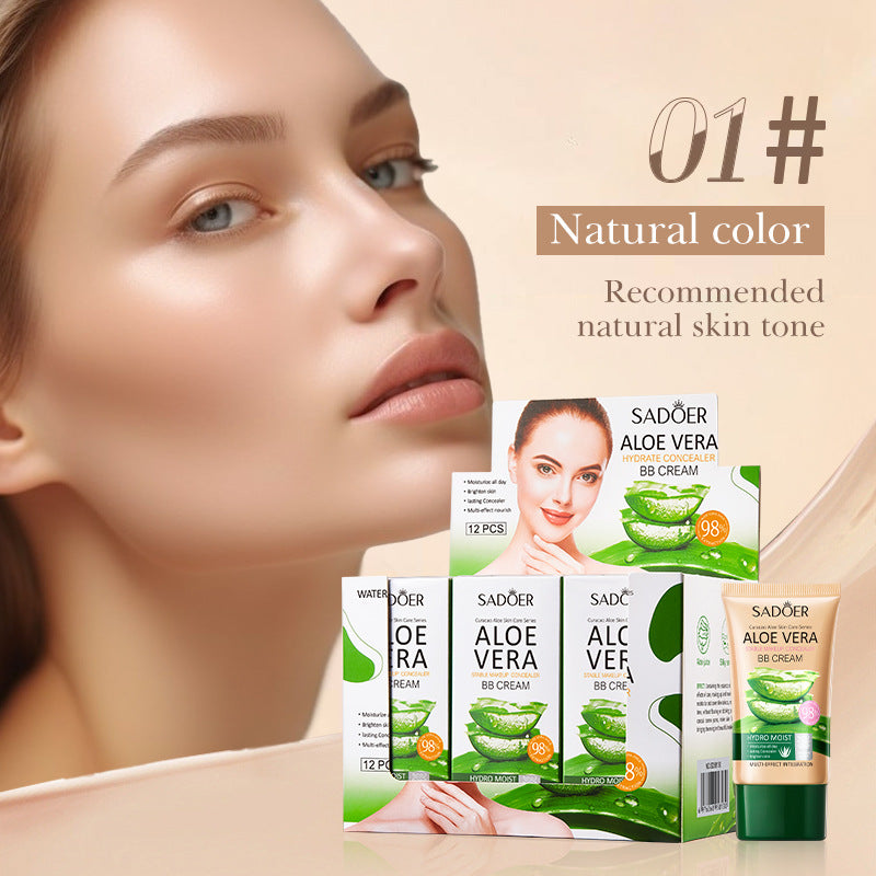 Aloe Vera Makeup Concealer BB Cream, Repair Light Brightening BB Cream
