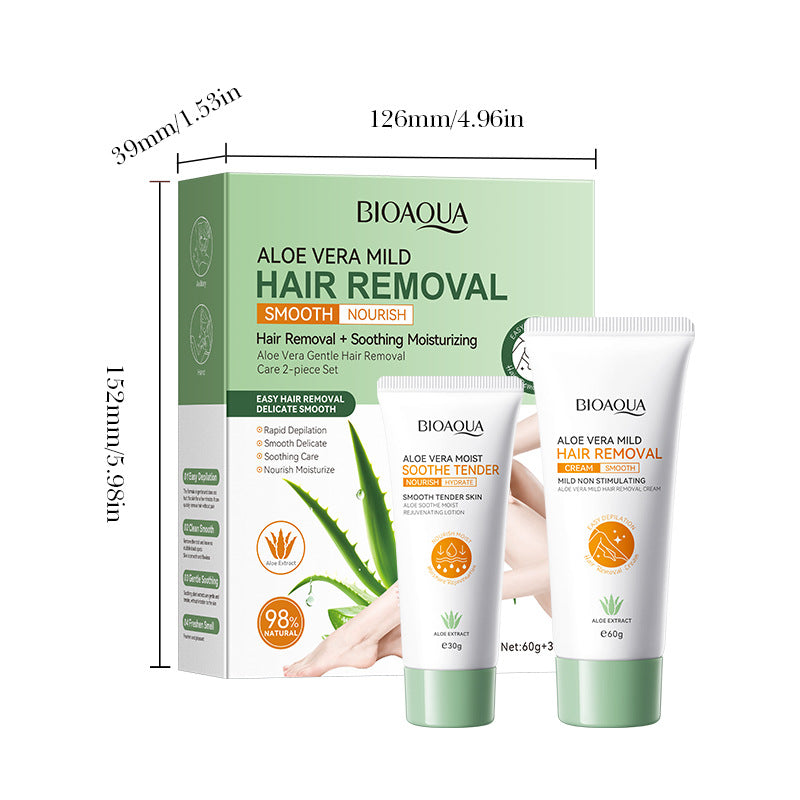 Aloe Vera Gentle Hair Removal Care 2-piece Set, Underarm Hair Removal Cream