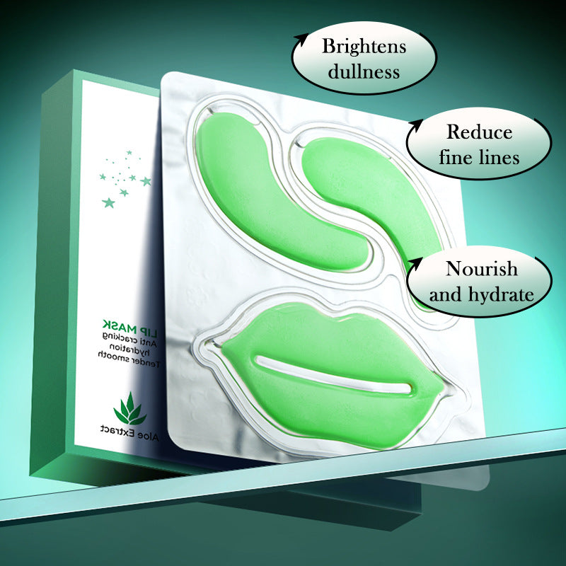 Aloe Vera Eye Mask - Lip Mask Combination Kit, Moisturize The Eyes and Care for The Lips