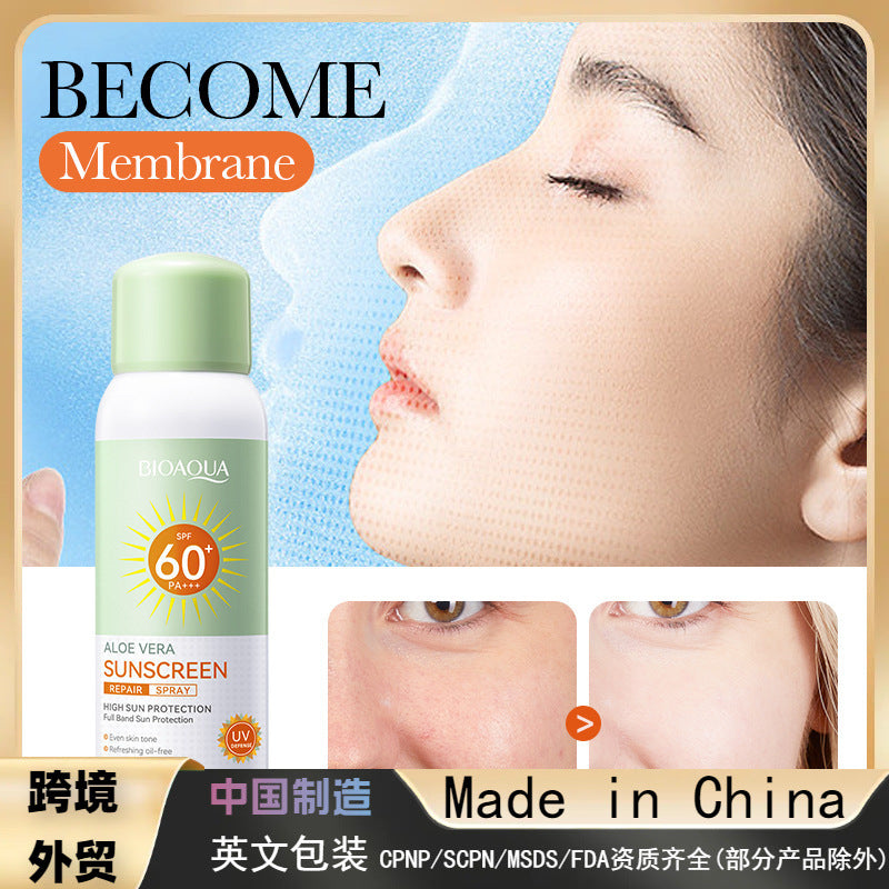 Aloe Vera Sunscreen Repair Spray, Sunscreen Isolation Refreshing 3-in-1 Sunscreen