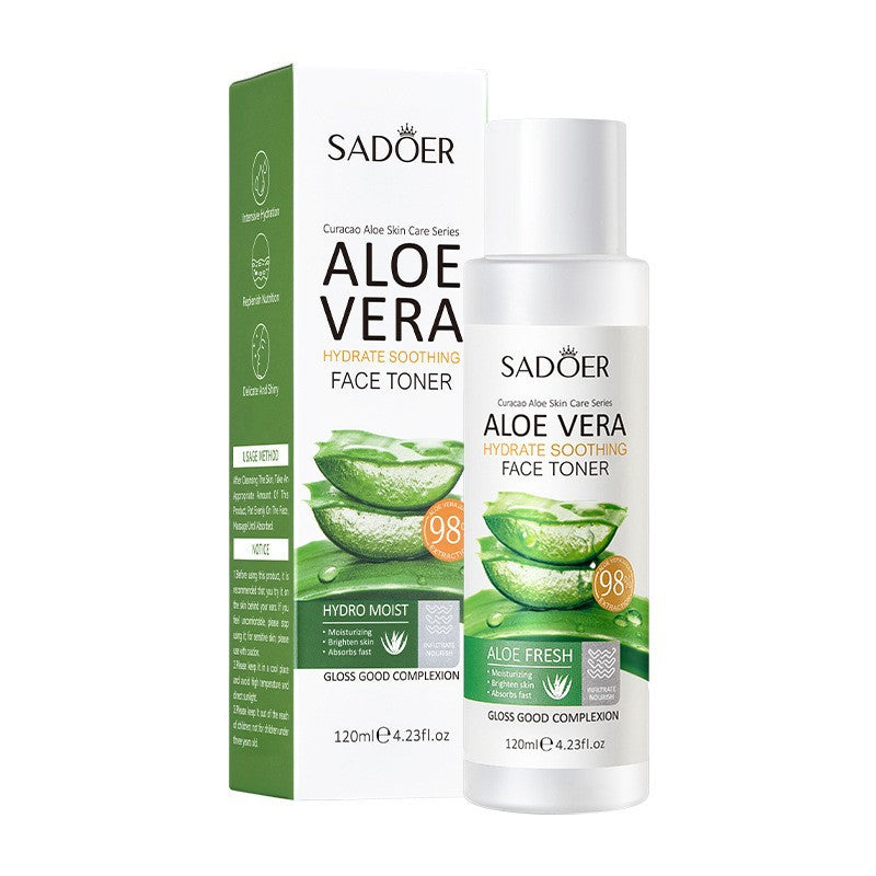 Aloe Vera Refreshing Cleanser, Moisturizing and Moisturizing Toner, Lotion, Serum