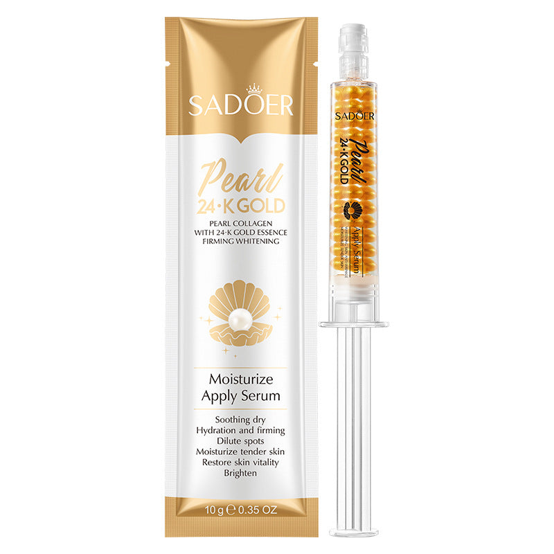 24K Gold Pearl Collagen Whitening Moisturizing Water Light Serum, Skin Rejuvenation Serum