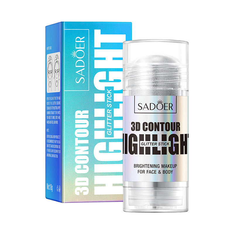 3D contour bright color highlight stick, beauty repair makeup highlight stick