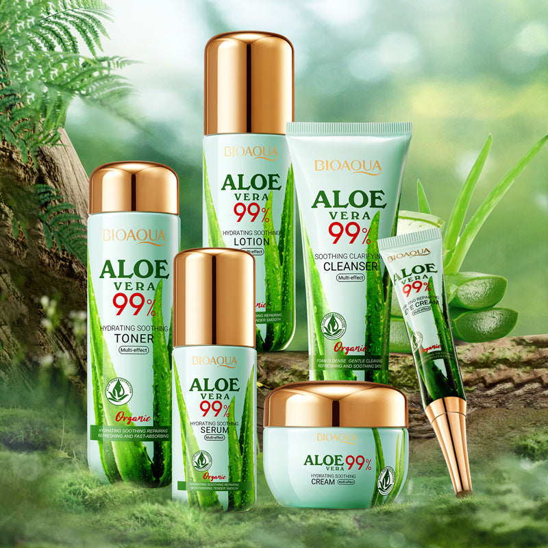 Aloe Vera Soothing Moisturizing Skin Beauty Six-piece Set, Moisturizing Skin Care Product Set