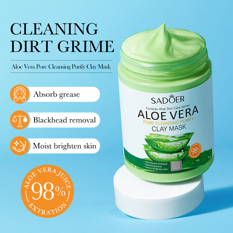 Aloe Vera Pore Clear Mud Mask, Cleansing Facial Gel Mud Mask