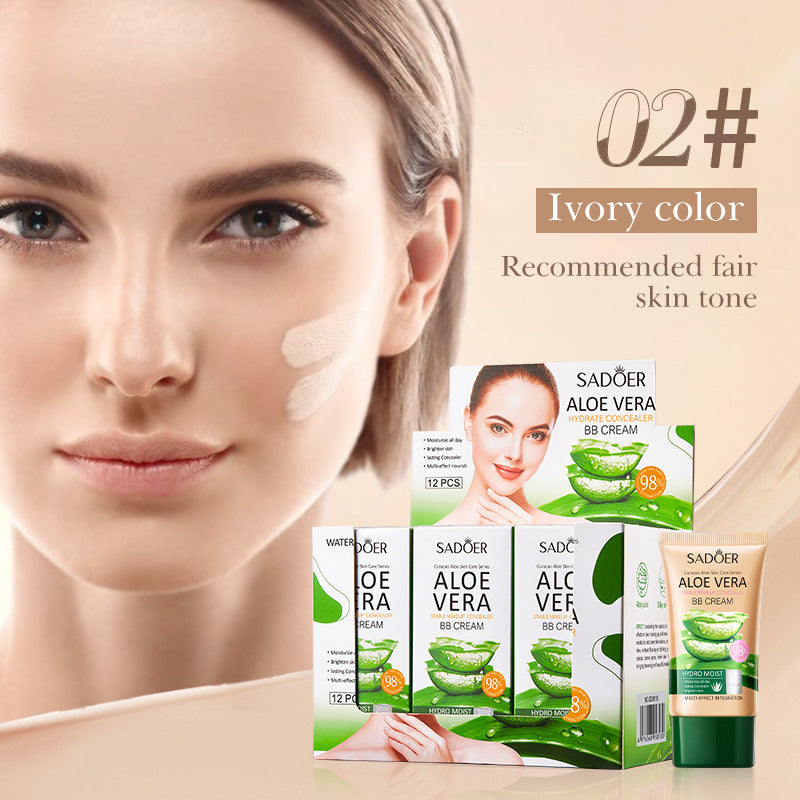 Aloe Vera Makeup Concealer BB Cream, Repair Light Brightening BB Cream