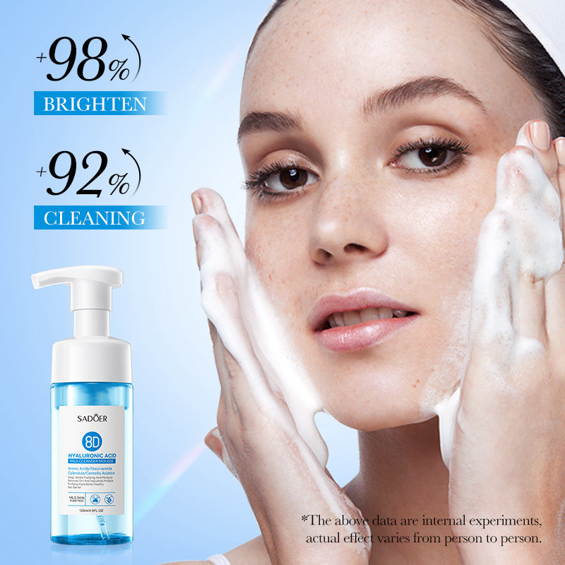 8D Hyaluronic Acid Gentle Cleansing Mousse, Cleansing Facial Cleanser