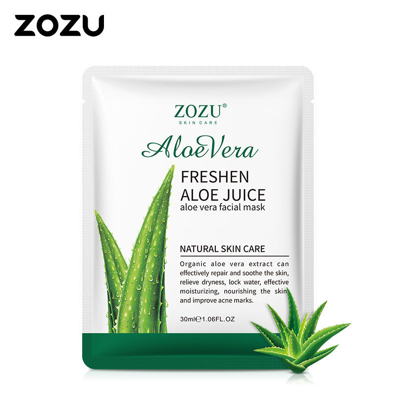 All English ZOZU Aloe Facial mask Hydrating Moisturizing Moisturizing Facial Mask