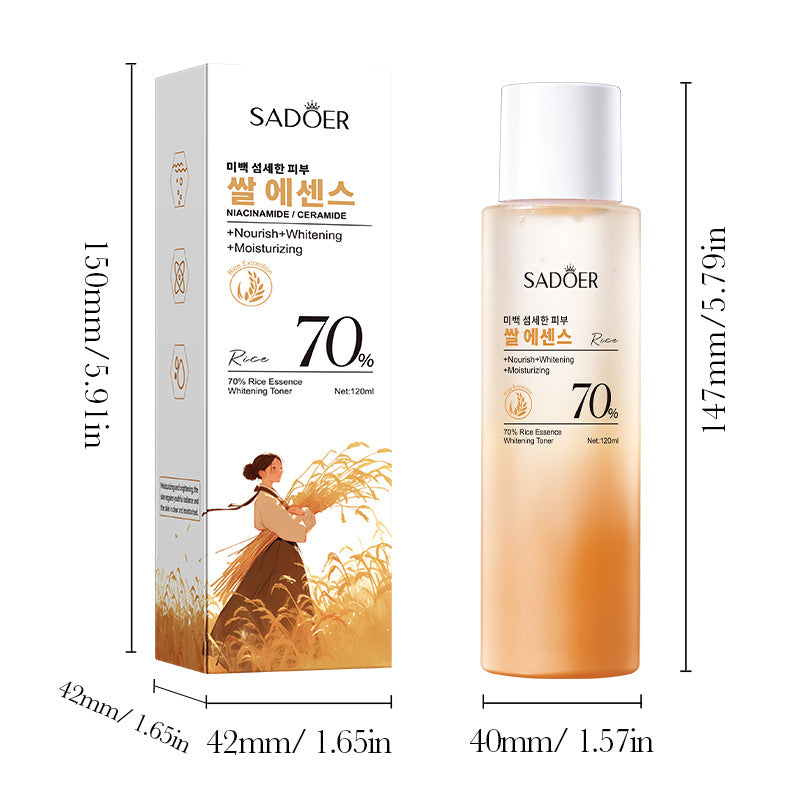 70% Rice Essence Whitening Toner, Hydrating, Moisturizing, Moisturizing, Enhancing and Gentle Toning