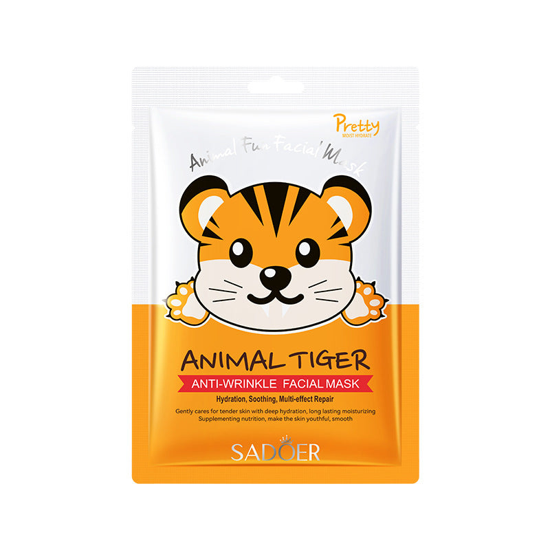 Animal Tiger Pattern Anti-wrinkle Mask, Hydrating and Moisturizing Mask