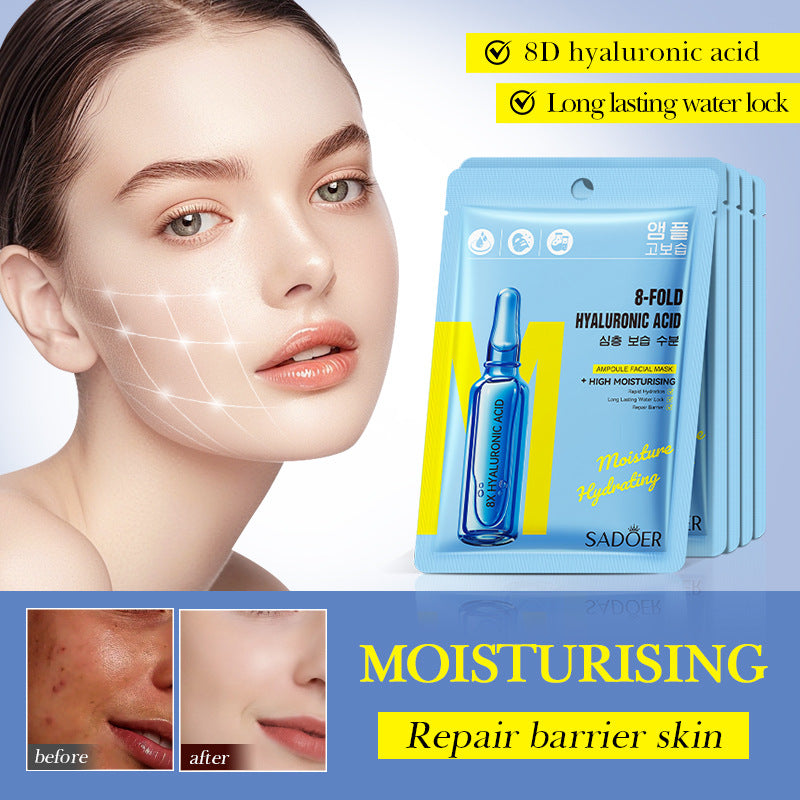 8 heavy hyaluronic acid moisturizing and hydrating mask, moisturizing skin mask sticker