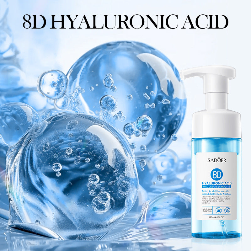 8D Hyaluronic Acid Gentle Cleansing Mousse, Cleansing Facial Cleanser