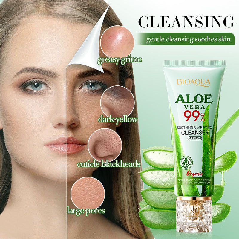 Aloe Vera Soothing Smooth Cleanser, Gentle Cleansing Facial Cleanser