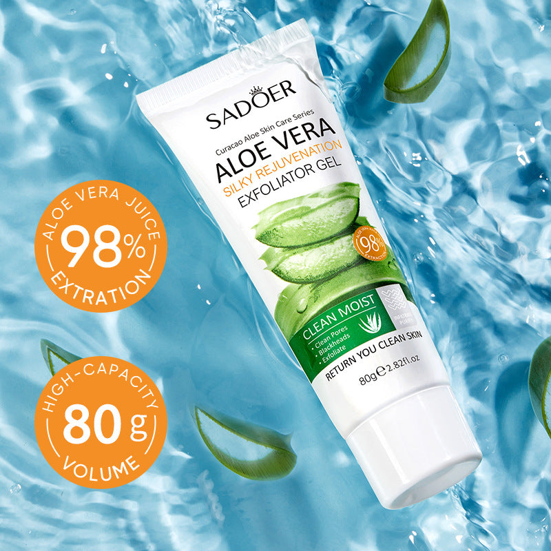 Aloe Vera Silky Rejuvenating Exfoliating Gel Hydrating and Brightening Skin Removal Scrub