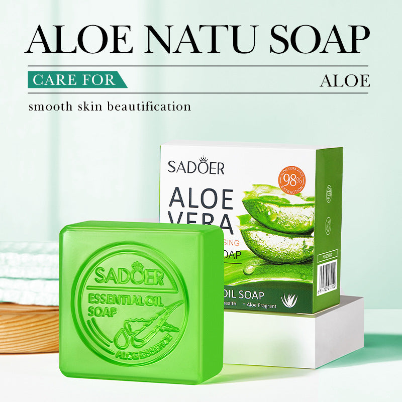 Aloe Smooth Cleansing Natural Soap Handmade Cleansing Soap Cleansing Pore Essential Oil Soap Soap
