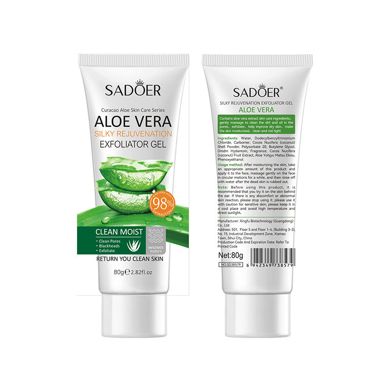 Aloe Vera Silky Rejuvenating Exfoliating Gel Hydrating and Brightening Skin Removal Scrub