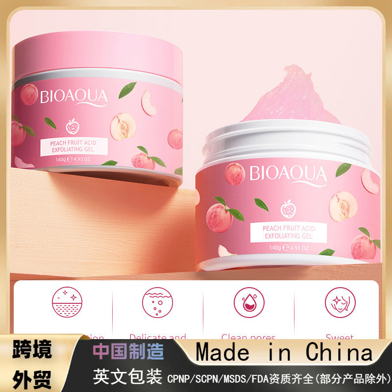 All English Boquanya Peach Exfoliating Cream 140g Cleansing Body Scrub