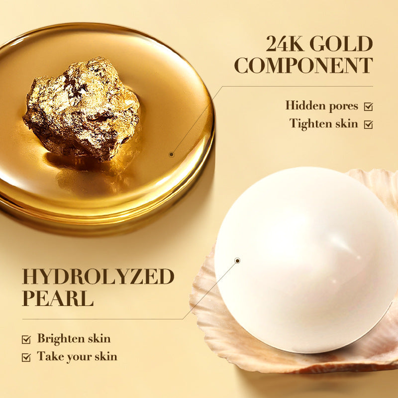 24K Gold Pearl Collagen Whitening Moisturizing Water Light Serum, Skin Rejuvenation Serum
