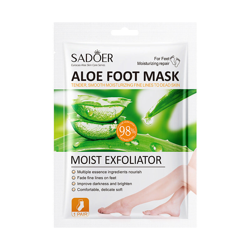 Aloe Vera Moisturizing and Exfoliating Foot Mask, Skin Rejuvenation Foot Care Foot Mask