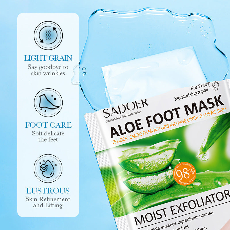 Aloe Vera Moisturizing and Exfoliating Foot Mask, Skin Rejuvenation Foot Care Foot Mask