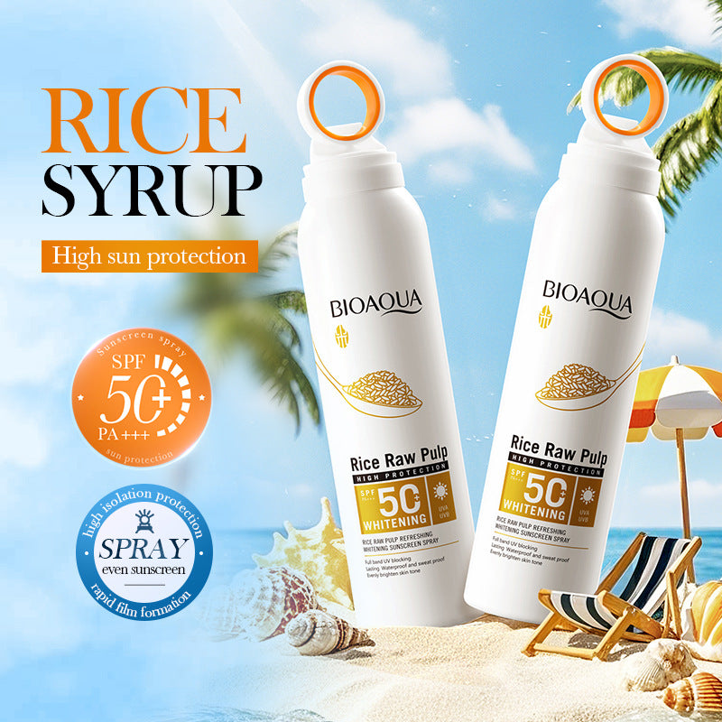 All English Rice Paste Whitening Sunscreen Spray SPF50 + UV Protection Sunscreen