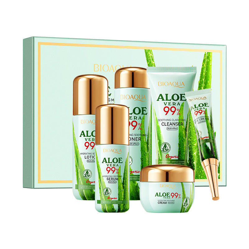 Aloe Vera Soothing Moisturizing Skin Beauty Six-piece Set, Moisturizing Skin Care Product Set