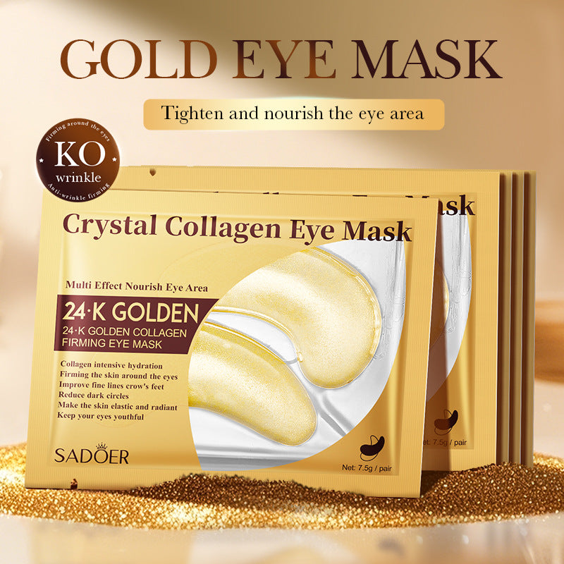 24K gold collagen firming eye mask, hydrating and moisturizing eye mask
